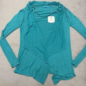 Tori Richard Cardigan Sweater Womens XS Teal Lightweight Open NEW